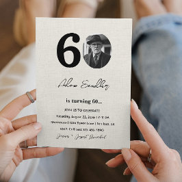 Convite Simples e elegante 60ª Festa de aniversário Canva