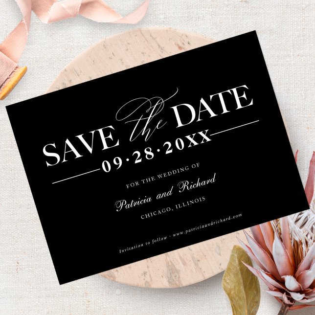Convite Simples e Elegante Casamento Salvar a Data Sem Fot (Criador carregado)