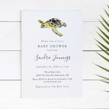 Simples e Elegante Chá de fraldas de Tartaruga Mar