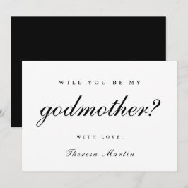 Convite Simples e Elegante Proposta de Madrinha Preto