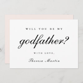 Convite Simples e Elegante Proposta de Padrinho Rosa