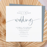 Convite Simples e elegante roteiro de casamento azul<br><div class="desc">Simples e elegante roteiro de casamento azul</div>
