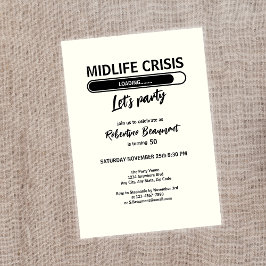 Convite Simples e Engraçado Crise de Midlife Carregando 50
