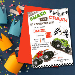 Convite Simples e fofo garoto de caminhão moderno 9º anive