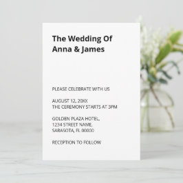 Convite Simples E Limpo De Casamento Moderno