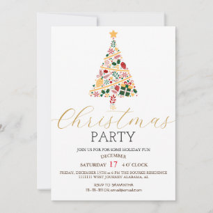 Convite Simples e Moderno Festa de Natal de Script Elegant