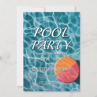 Convite Simples e Moderno para Festa na Piscina