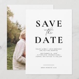 Convite Simples e Moderno Save the Date com Foto