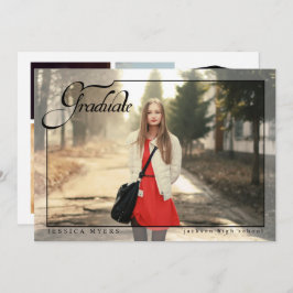 Convite Simples Elegância, Anúncios de Foto de Graduação