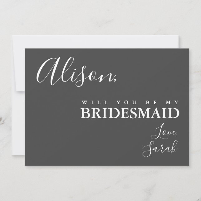 Convite Simples Elegância Seja Minha Placa De Proposta Da  (Frente)