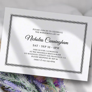 Convite Simples Elegante Clássico do Funeral Memorial