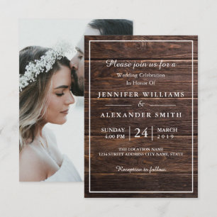 Convite Simples Elegante De Casamento De Fotos Woo