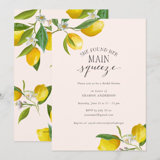 Convite Simples elegante Ela encontrou sua principal sutiã (Frente/Verso)