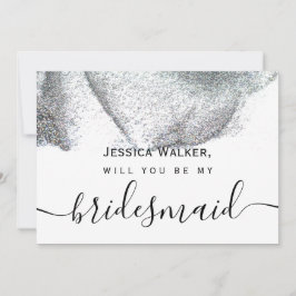 Convite Simples Elegante Estética Brilho minha dama de hon