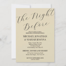 Convite Simples Elegante Jantar de Ensaios da Noite Anteri