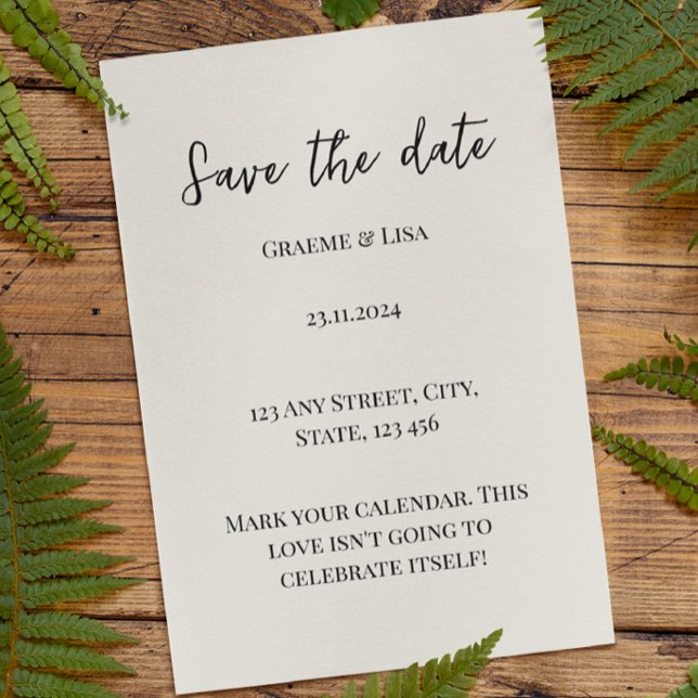 Convite Simples Elegante Marque seu Calendário Salvar a Da (Criador carregado)