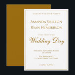 Convite Simples Elegante Moderno Casamento Roteiro Dourado<br><div class="desc">Convite de casamento moderno e elegante. Este convite de casamento simples e moderno é ótimo para convidar seus convidados de casamento. O texto é um roteiro moderno dourado em um fundo branco. Você pode personalizar facilmente todo o texto - personalizá-lo com o nome da noiva, nome do noivo, data e...</div>