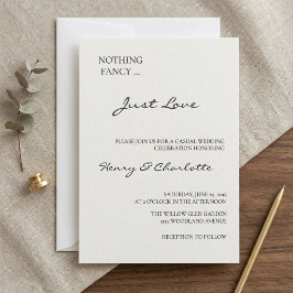 Convite Simples Elegante | Nada de Chique Só Amor Casament