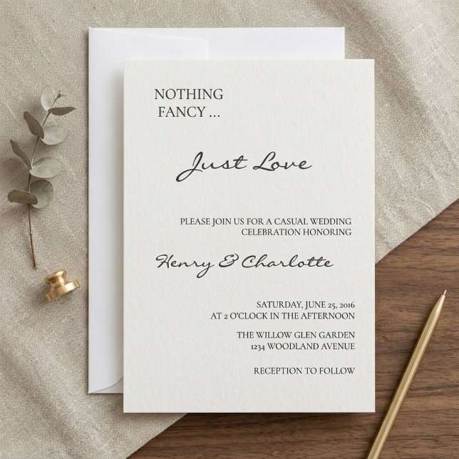 Convite Simples Elegante | Nada de Chique Só Amor Casament (Criador carregado)