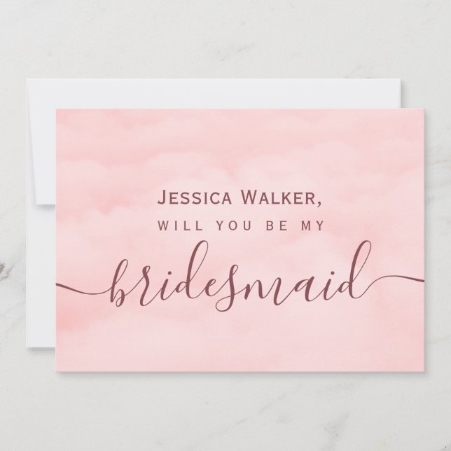 Convite Simples Elegante Nuvem Macia minha madrinha (Frente)