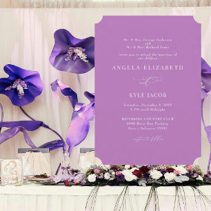 Convite Simples & Elegante Orquídea Ambos Pais Casamento