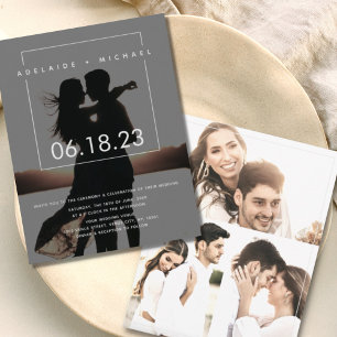 Convite Simples Elegante Para Casamento De Fotos