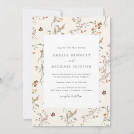 Convite Simples Elegante Rústico Boho Floral Casamento