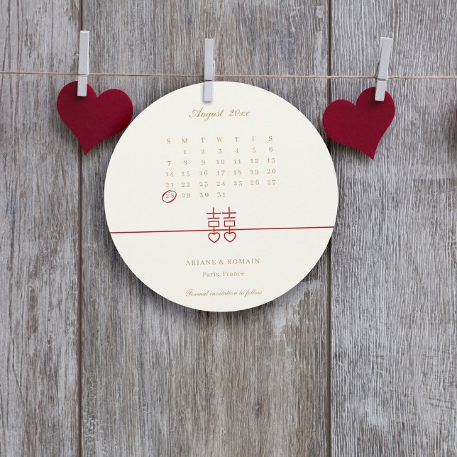 Convite Simples Elegante Save The Date Casamento Redondo C (Criador carregado)