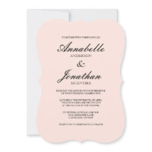 Simples Elegante Tipografia Blush Invitation
