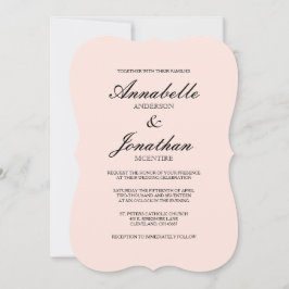 Convite Simples Elegante Tipografia Blush Invitation