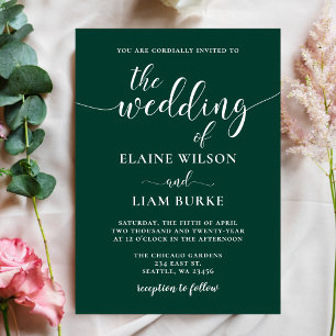 Convite Simples Emerald Green Casamento