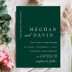 Convite Simples Emerald Green Casamento
