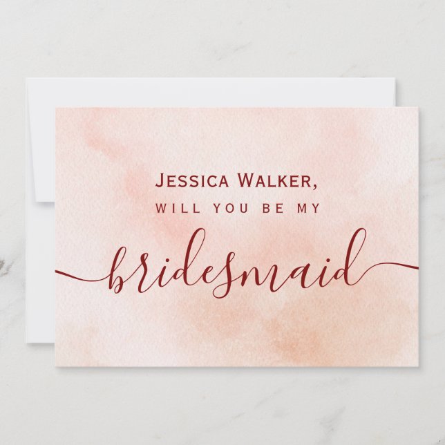 Convite Simples Estética Elegante Aquarela minha madrinha (Frente)