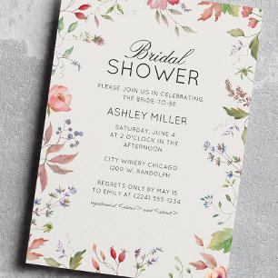 Convite Simples, Eterno Chá de panela de Casamento de Flor