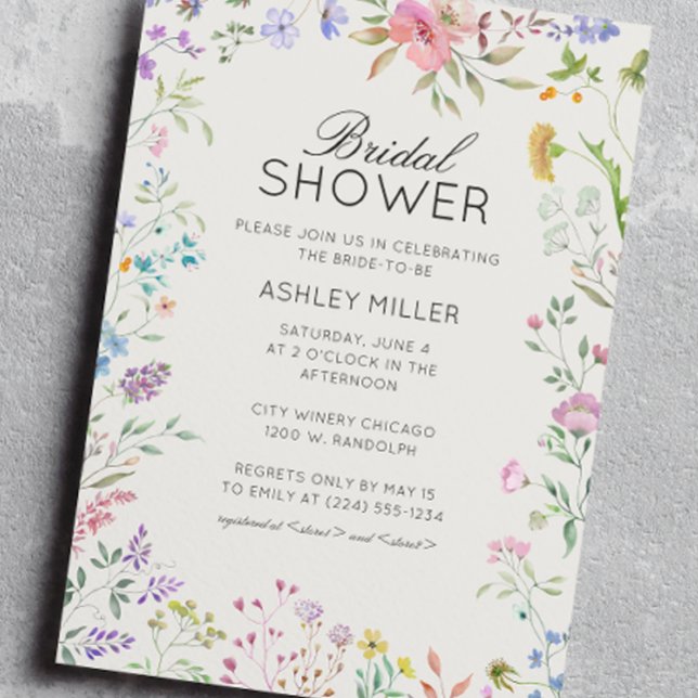 Convite Simples, Eterno Chá de panela de Casamento de Flor (Criador carregado)