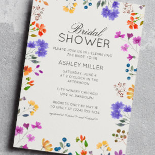 Convite Simples, Eterno Chá de panela de Casamento de Flor