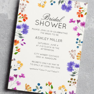 Convite Simples, Eterno Chá de panela de Casamento de Flor