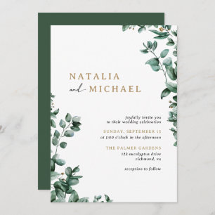 Convite Simples Eucalyptus Greenery   Casamento Casual