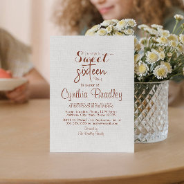Convite Simples Festa de aniversário Branca Doce Dezesseis