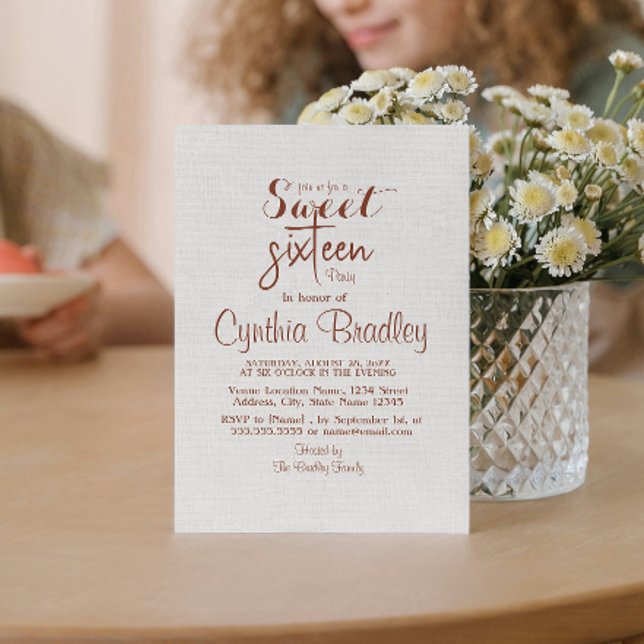 Convite Simples Festa de aniversário Branca Doce Dezesseis (Criador carregado)