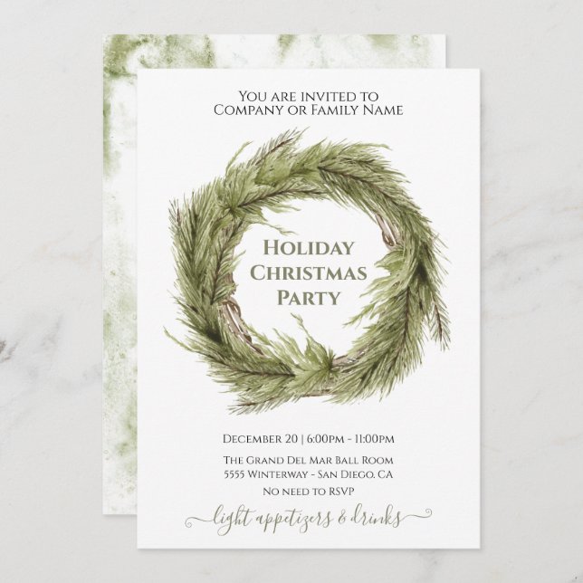 Convite Simples Festa de Férias de Natal da Terra Moderna (Frente/Verso)