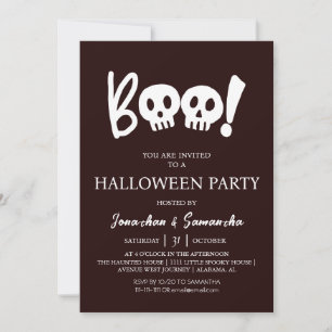Convite Simples Festa de Halloween do Skull Boo