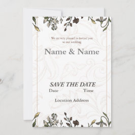 Convite Simples Floral Elegante Personalizável