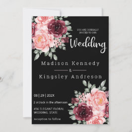 Convite Simples Floral Espetacularmente Elegante Luxuoso