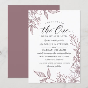 Convite Simples Floral Eu Encontrei O Meu   Casamento Rosa