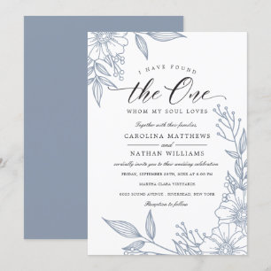 Convite Simples Floral Eu Encontrei O Único  Casamento Az