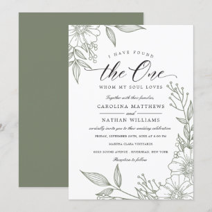 Convite Simples Floral Eu Encontrei O Único  Casamento de