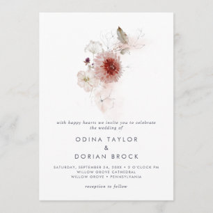 Convite Simples Floral O Casamento De
