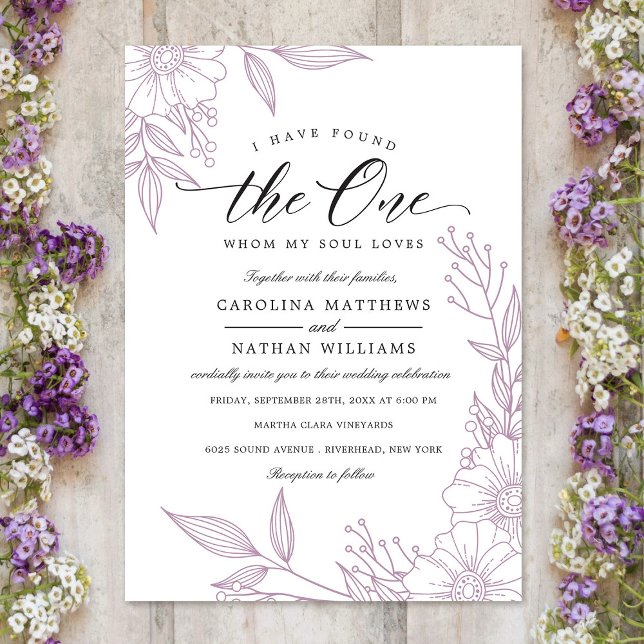 Convite Simples Floral Que Encontrei | Casamento Lilac (Criador carregado)