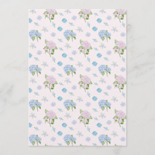 Convite Simples Flores de Hortênsia em Aquarela Elegante